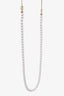 Pre-loved Chanel™ 23P White Frame CH5487 Square Sunglasses With Bead Chain