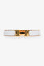 Hermès Gold Toned/White Enamel Clic H Bangle