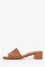 Stuart Weitzman Beige Leather Block Heel Sandals Size 7
