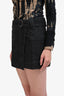 Rails Dark Grey Denim Belted Mini Skirt Size M