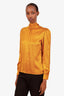 Saint Laurent Yellow Silk Monogram Blouse Size 34