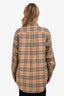Burberry Beige Check Turnstone Double Pocket Long Sleeve Button Down Shirt Size 4