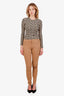 Brunello Cucinelli Brown Cotton Straight Leg Pants Size 8