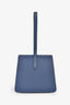 Moynat Blue Leather Madeleine Clutch PM Top Handle Bag