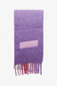Marni Purple Brushed Wool Mohair Blend Logo Scarf