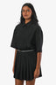 Miu Miu 2022 Black Pleated Crepe Mini Dress Size 42