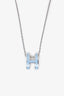 Hermès Palladium-Plated Turquoise Lacquered Pop H Pendant Necklace