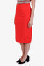 Versace Red Double-Zip Pencil Skirt Size 44