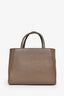 Fendi Dark Beige Grained Leather Small 2Jours Tote With Strap