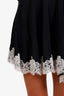 Alessandra Rich Black Silk Lace Mini Long Sleeve Dress Size 36