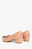 Salvatore Ferragamo Nude Patent Leather Vara Bow Detail Heel Size 37.5