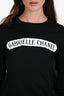 Pre-Loved Chanel™ 2017 Black Cotton Long Sleeve 'Gabrielle Chanel™' Top Size 36