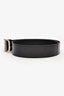 Christian Dior Black Patent Leather Logo 'D' Belt Size 80