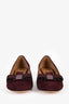 Salvatore Ferragamo Burgundy Suede Vara Box Heels Size 6