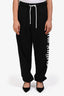 Palm Angels Black Logo Printed Drawstring Sweatpants Size L