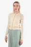 Gucci Cream Wool GG Perforated Cardigan Size XXS