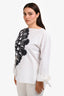 Hermès White/Black Cotton Cliquetis Tattoo Aquarelle Long Sleeve Top Size 40
