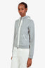 Moncler Grey Logo Zip Up Hoodie Size XS