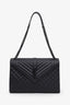 Saint Laurent Black Grained Leather Large Envelope Shoulder Bag