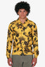 Dries Van Noten Yellow Striped Floral Print Button Down Shirt Size 44 Mens