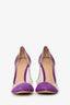 Gianvito Rossi Purple Suede Plexi Pumps Size 37.5
