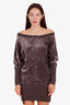 Moncler Grey Velour Mini Dress Size M