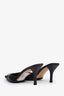 Gucci by Tom Ford 2000s Black GG Canvas Leather Heeled Mules Size 7.5