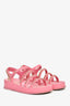 Pre-loved Chanel™ Pink Chain Detail Gladiator Sandals Size 37C