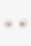 Pre-loved Chanel™ 2009 Silver Tone Metal Crystal Embellished CC Earrings