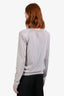 Hermès Blue/Grey Cashmere Silk Printed Tank Top + Cardigan Set Size 40