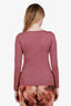 Brunello Cucinelli Burgundy Cashmere Long Sleeve Shirt Size XS