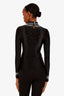 Paco Rabanne Black Embellished Turtleneck Top Size 34