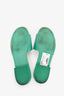 Pre-loved Chanel™ 2023 Green Leather Logo Slides Size 37C