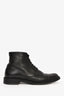 Saint Laurent Black Leather Lace Up Ankle Boots Size 38.5
