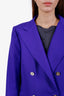Ralph Lauren Purple Label Purple Double Breasted Cashmere Blazer Size 12
