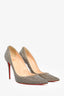 Christian Louboutin Gold/Silver Sparkle Spike Detail Heels Size 37.5