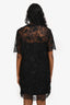 Carven Black Lace Short Sleeve Mini Dress Size 36
