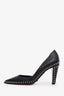 Christian Louboutin Black Leather Spike D'Orsay Pumps Size 37