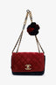 Pre-loved Chanel™ 2017-18 Red/Navy Velvet Paris-Cosmopolite Private Affair Flap Bag
