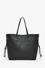 Louis Vuitton 2025 Black Monogram Empreinte Leather Neverfull MM with Pouch