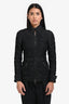 Burberry London Black Ruched Hooded Jacket Size 2 US