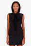 Pre-loved Chanel™ Black Lace Sleeveless Blouse Size 42