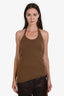 Helmut Lang Brown Halter Ruched Top Size S
