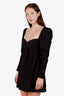 Reformation Black Cotton Farley Long Sleeve Mini Dress Size 4