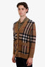 Burberry Brown Wool Cashmere Check Cardigan Size M Mens
