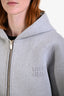 Miu Miu Grey with Gold Hardware Logo Cotton Zip-Up Hoodie Size S