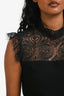 Maje Black Lace Trimmed Romper Size 36