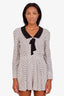 Maje White/Black Bow Detail Long Sleeve Romper Size 36
