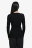 Dolce & Gabbana Black Ribbed V-Neck Long Sleeve Top Size 38