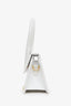 Jacquemus White Leather Medium Chiquito Top Handle With Strap